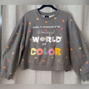 RARE Disney World Disneyland Cropped Sweatshirt with Colorful Polka Dots